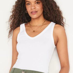 White ribbed tank top